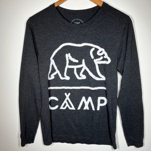 Camp Brand Goods Grey long sleeved t-shirt with bear - size small